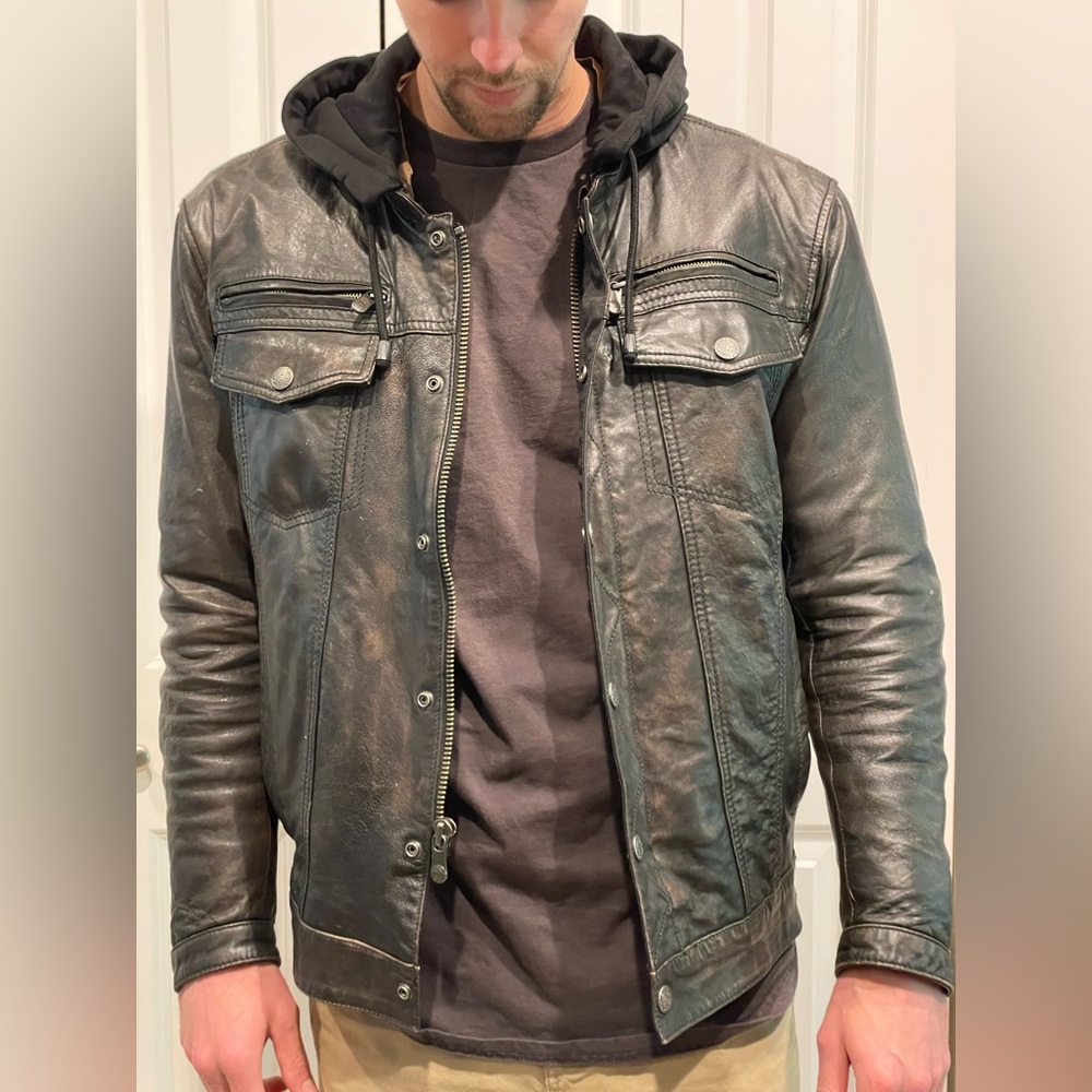 First Manufacturing Vendetta 100% genuine leather motorcycle jacket Large
